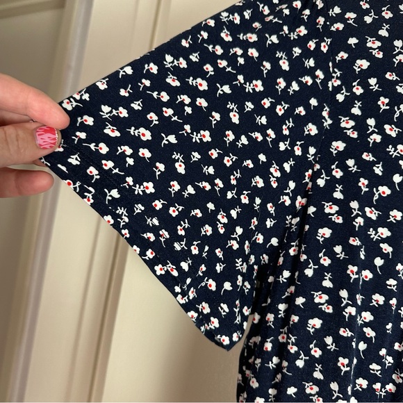 Boden Navy Ditsy FloralPetal Evangeline Stretchy Soft Jersey Knit Dress Size 14L - Picture 8 of 16